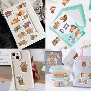 50 pieces of funny cartoon horse head stickers for laptop and luggage decoration