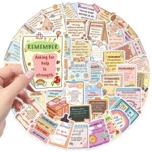 50 pieces of cartoon motivational stickers for DIY decorating laptop and luggage