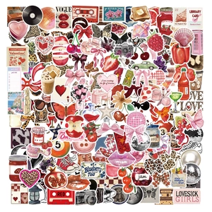Y2K Aesthetic Waterproof Stickers Vintage Vinyl Graffiti Decals For Laptop Suitcase Water Bottle Scrapbooking Journal Decorative Accessories