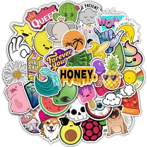 50 pieces of waterproof cute cartoon stickers for suitcases guitars and skateboards