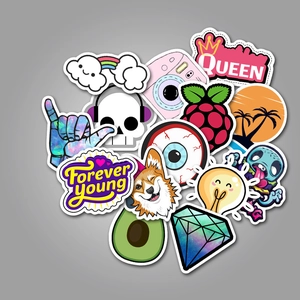 50pcs cute cartoon waterproof stickers for luggage skateboards with creative colorful patterns