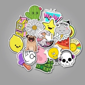 Cute waterproof cartoon vinyl stickers for luggage, laptop and guitar decoration