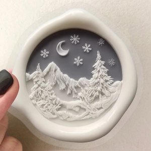 Set di 52 adesivi PET trasparenti con rilievo 3D e paesaggio invernale per fai da te