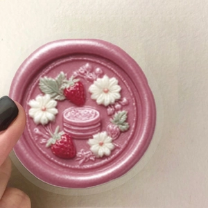 Creative 3D floral embossed waterproof PET sticker with strawberry and daisy relief art