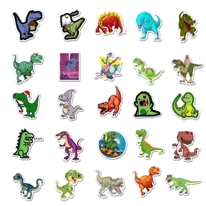 50-piece set of waterproof cartoon dinosaur stickers for luggage and laptop decoration
