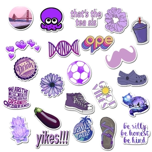Set of 100 purple aesthetic graffiti stickers for laptops and luggage waterproof vinyl decals