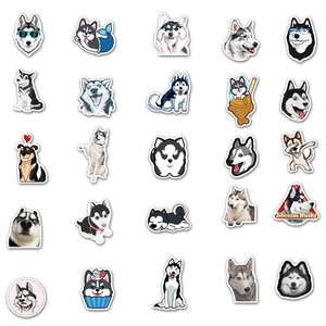 50-teiliges Siberian Husky Sticker-Set wasserfest für Koffer, Skateboard und Laptop