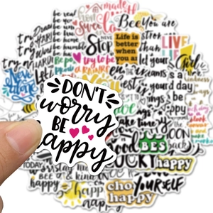 Waterproof motivational letter stickers set for laptop and luggage with vivid colors