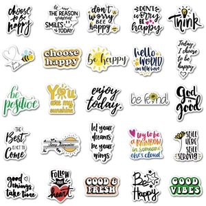 Lot de 25 autocollants de tournesol et citations motivantes avec motifs d'abeilles jaunes