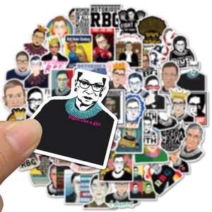 52-piece set of waterproof RBG Ruth Bader Ginsburg vinyl decals for laptops and luggage