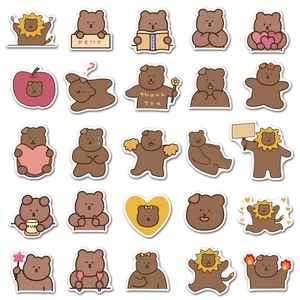 50 pieces of waterproof Korean bear graffiti stickers for luggage and laptop DIY