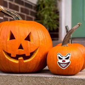 Autocollants de citrouille d'Halloween avec expressions effrayantes pour décoration festive