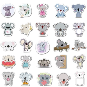 Lot de 50 autocollants de koalas mignons pour bagages, skateboards et décorations fixes