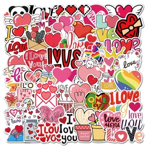 Lot de 50 autocollants de graffiti d'amour imperméables pour décoration de bagages