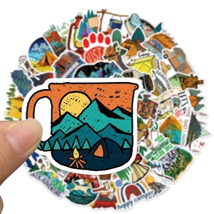 50pcs waterproof outdoor camping graffiti stickers for laptops and travel luggage decoration