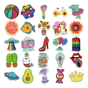 Set of 50 waterproof cartoon animal stickers for laptops and luggage decoration