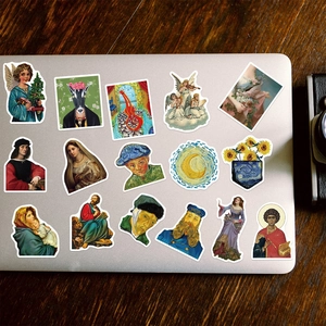 Autocollants d'art classique et Van Gogh décorant la surface d'un ordinateur portable