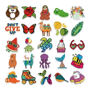50pcs cute animal and nature cartoon stickers for scrapbooks, laptops and luggage