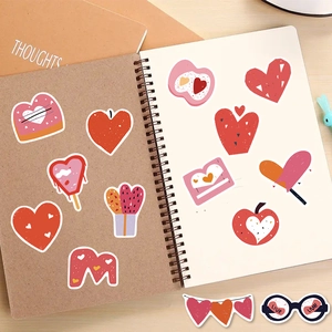 Autocollants d'amour en forme de cœur sur carnet pour scrapbooking et décoration créative