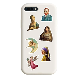 Autocollants d'art classique sur une coque iPhone mate avec des motifs de peintures célèbres