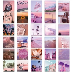 Set of 60 California aesthetic pink and purple decorative stickers for phone and laptop cases