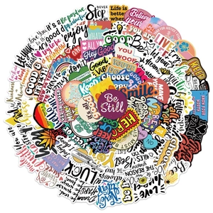 Lot de 100 autocollants colorés avec phrases inspirantes pour ordinateurs et carnets