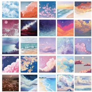 Lot de 50 stickers paysages naturels esthétiques pour ordinateurs et bagages