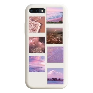 Pink aesthetic California sunshine scenery printed iPhone phone case on white background