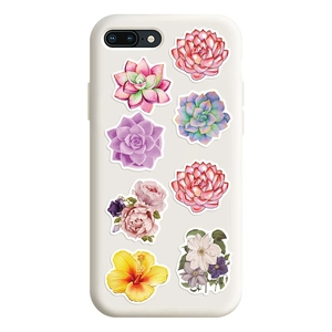 Waterproof succulent and flower pattern phone case with vibrant botanical illustration