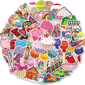 Autocollants Graffiti Sucettes Bonbons Dessin Animé Mignon Imperméables PVC Mat pour Bagages Ordinateur Portable Skateboard