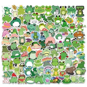 Cute Cartoon Frog Stickers Waterproof PVC Doodle Decals For Laptop Skateboard Luggage Water Bottle Scrapbooking Fashion Gift