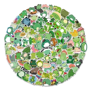 Set of 100 cute cartoon frog stickers for DIY laptop and water bottle waterproof decoration