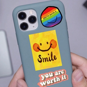 Waterproof motivational English quote stickers for phone cases and laptops, 200pcs pack