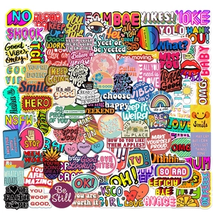 Waterproof PVC Matte Inspirational English Stickers For Laptop Water Bottle Suitcase Skateboard Graffiti Decals