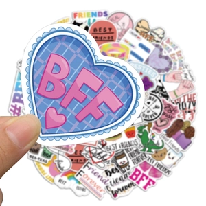 50 pieces of waterproof BFF friendship stickers for luggage and phone decoration