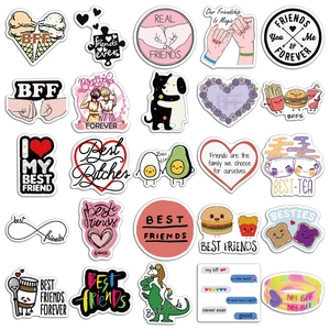 50pcs Best Friend Forever waterproof cartoon stickers for luggage, laptops and water bottles