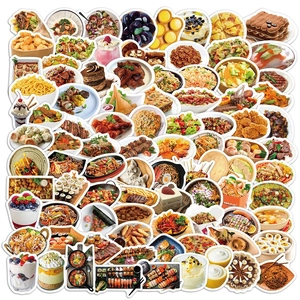 Food Theme Stickers Waterproof PVC Matte Decals For Laptop Luggage Phone Scrapbooking Cartoon Doodle DIY Decoration