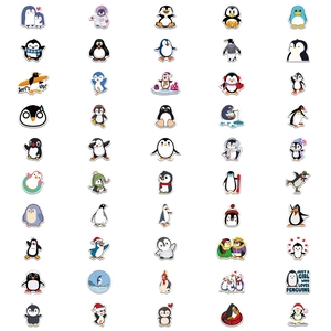 Lot de 50 autocollants de pingouins mignons pour décoration de valise et portable