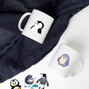 100 autocollants de pingouin mignon pour ordinateur portable et valise stickers en PVC