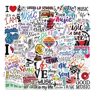 Pegatinas de PVC Impermeables Tema de Música para Computadora Guitarra Equipaje Teléfono Scrapbooking Vinilo Graffiti Artístico