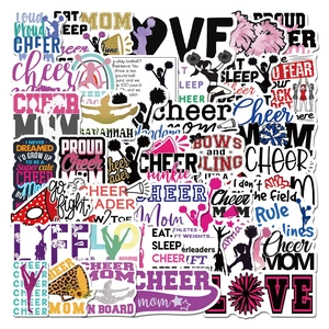 Autocollants Graffiti Cheerleading Imperméable PVC Décalcomanies Pour Ordinateur Portable Bagages Bouteille d'Eau Coque Téléphone Décor Sportif Vibrant Cheer Mom Accessoires