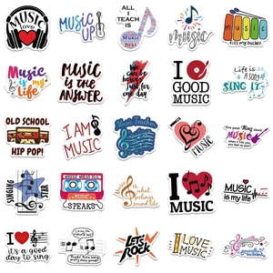 Set de 25 pegatinas de grafiti I Love Music impermeables para maletas, portátiles y guitarras