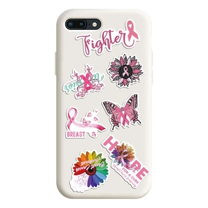 Breast Cancer Awareness pink ribbon vinyl stickers for laptop and phone decoration