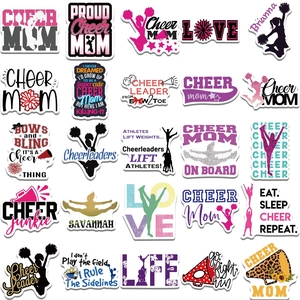 Lot de 50 stickers de cheerleading étanches pour bagages, bouteilles et ordinateurs