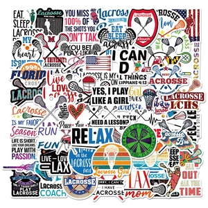 Lacrosse Stickers PVC Waterproof Graffiti Decals For Laptop Skateboard Phone Case Luggage Decoration Athletics Theme
