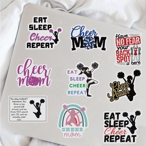 Stickers de pom-pom girls imperméables avec slogans Cheer Mom sur ordinateur portable