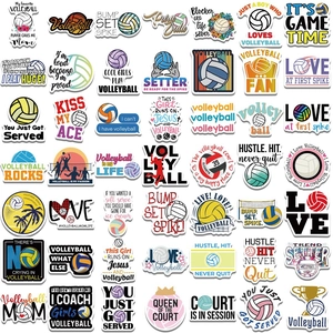 50pcs Cartoon Volleyball Stickers Set for Laptops, Water Bottles and Luggage Decoration