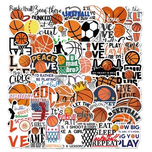 Adesivi per Cartoni Animati di Basket in PVC Impermeabile Decalcomanie Decorative per Valigia Laptop Telefono Sport