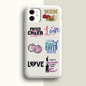 Coque de téléphone étanche sur le thème du cheerleading avec autocollants colorés pour mamans