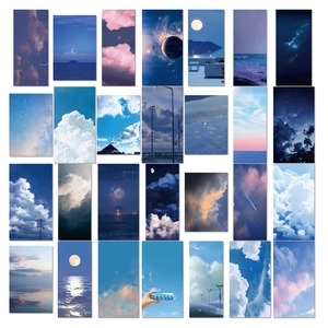 56Pcs waterproof healing blue sky stickers for planners notebooks and laptops